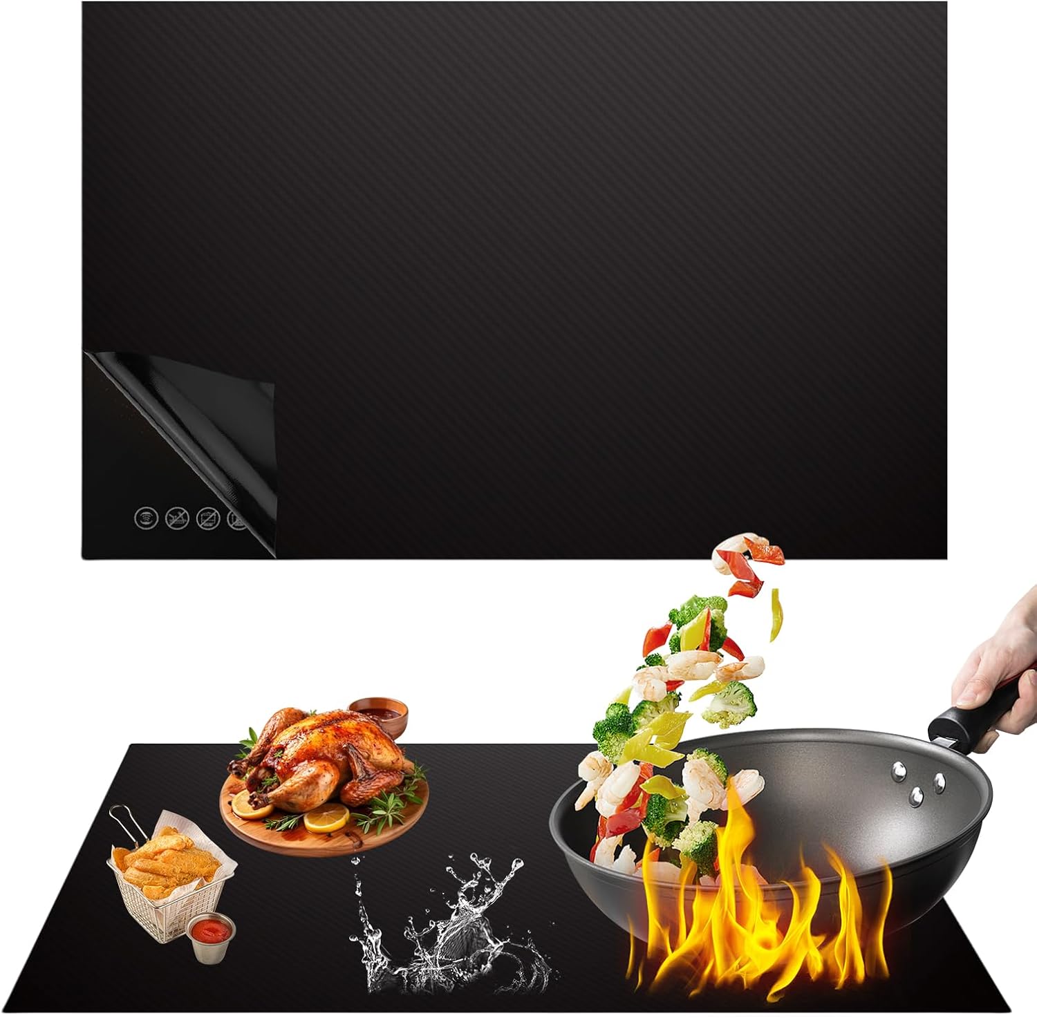 52x78cm Tapis de Protection Plaque Induction Protege Plaque Induction,Grand Tapis de Protection Plaque Silicone pour Cuisinière à Induction,Plaque de Cuisson Magnétique Cooktop Anti Rayures (52*78cm)
