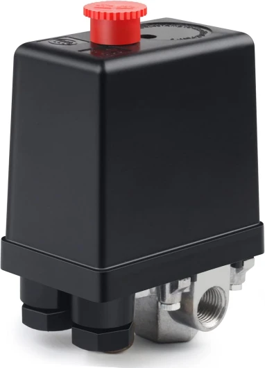 Soupape de Compresseur D'air 220V Pression Automatique Pressostat Compresseur D'air Compresseur Interrupteur Contrôle Valve pour Une Réduction Rapide de la Pression(4 trous) 1 PCS