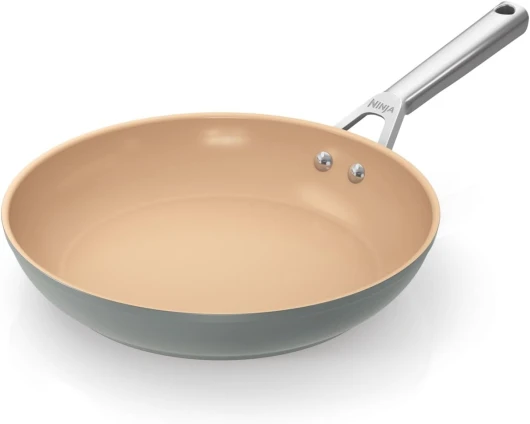 Poêle à frire en céramique Extended Life 28cm, antiadhésive (sans PFA, PFOA, plomb ou cadmium), compatible induction, poignée acier inoxydable, va au four, gris et terre cuite, CW90028EUUKDB Poêle 28 cm
