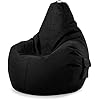 © Pouf avec Dossier 80x70x90cm - Gaming Chair avec Remplissage 230L Doux Moelleux Lavable - Bean Bag Coussin de Sol Lounge Chair TABOURETS Fauteuil Relax Gamer Siège de Gaming Noir Pouf Noir