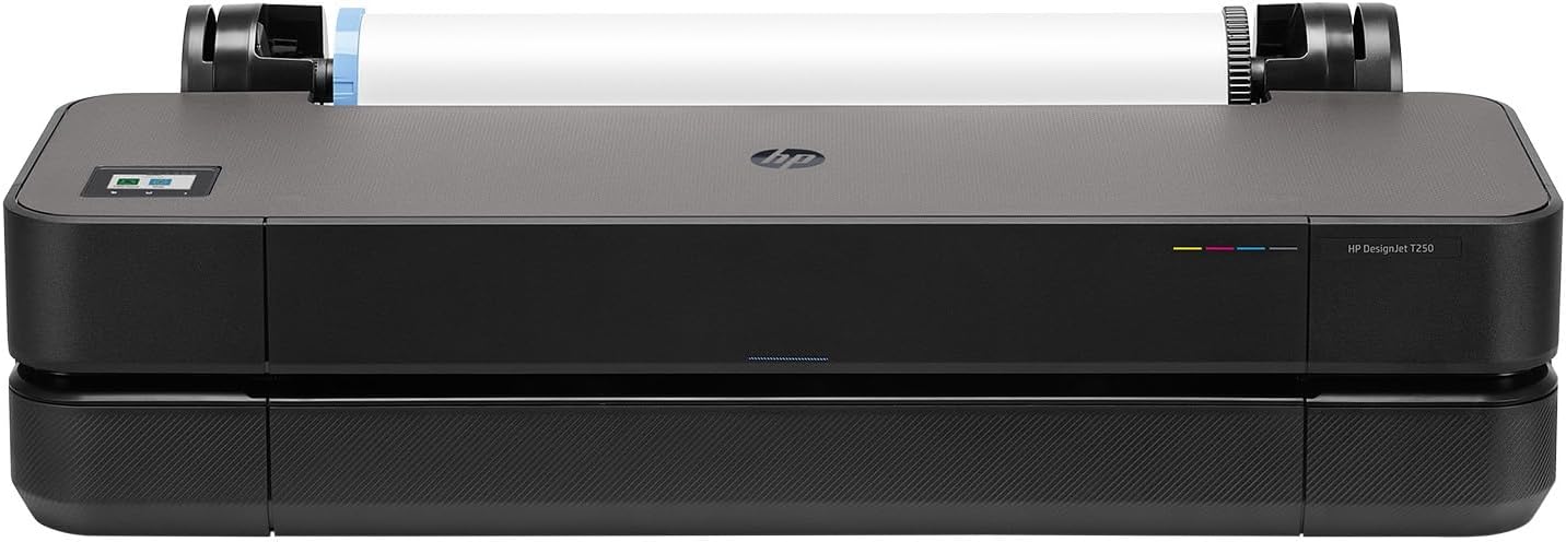 DesignJet T230 24 de 61 cm (5HB07D), Imprimante Grand Format, Traceur, Standard A4-A1, 68 impressions A1/h, Wi-Fi, Ethernet, USB, 2400 x 1200 dpi, Métal Recyclé, Garantie 1 an, HP Click, Noir Vitesse 35 sec / A1