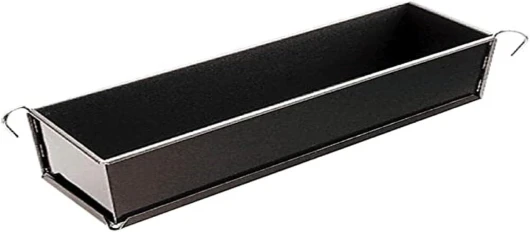 PADERNO antiadhésif rectangulaire à charnière Moule à Cake/Moule à Pain/gâteau à Base Amovible Nero Dimension 30 x 8 cm Pequeño