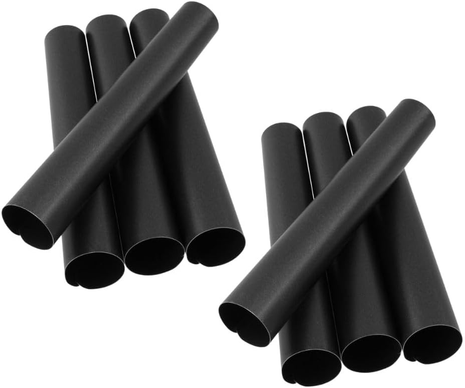 9944250 Lot de 8 moules tube pâtisserie, moule à gâteau en tube, tube pour croissants apéritifs, Acier, Noir, 13 x 2,5 x 2,5 cm