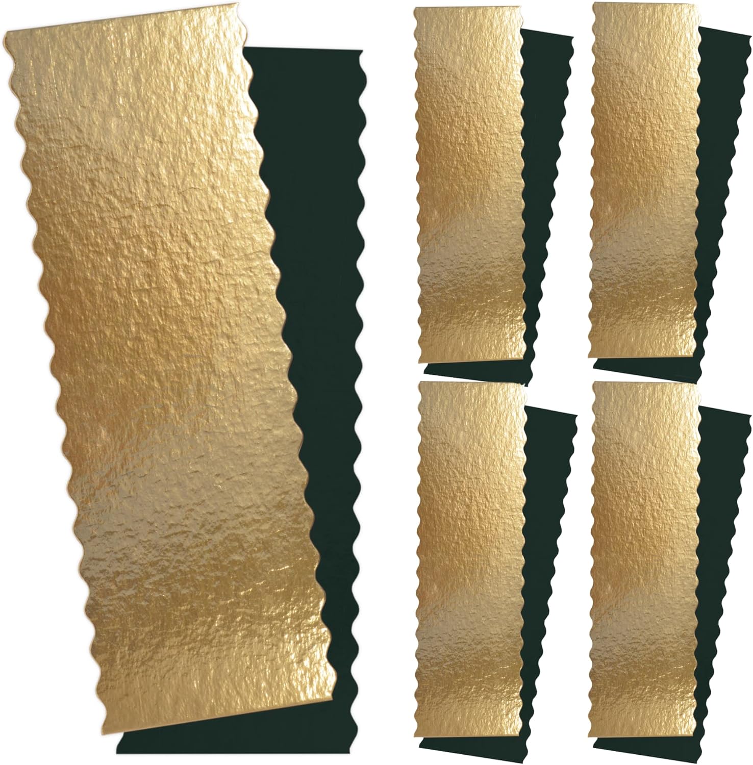 SCRAP COOKING ScrapCooking - Kit de 5 Supports à Bûches de Noël & Cakes - Carton Réversible Doré & Noir - 30 x 10 cm - Gâteaux Rectangulaire Pâtisserie Boulangerie - Fabriqués en France - 5205