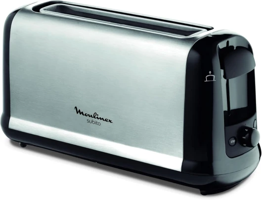 Subito inox Grille pain 1 longue fente toaster Thermostat 7 positions Décongelation Rechauffage Remontée extra haute LS260800 1 fente Inox