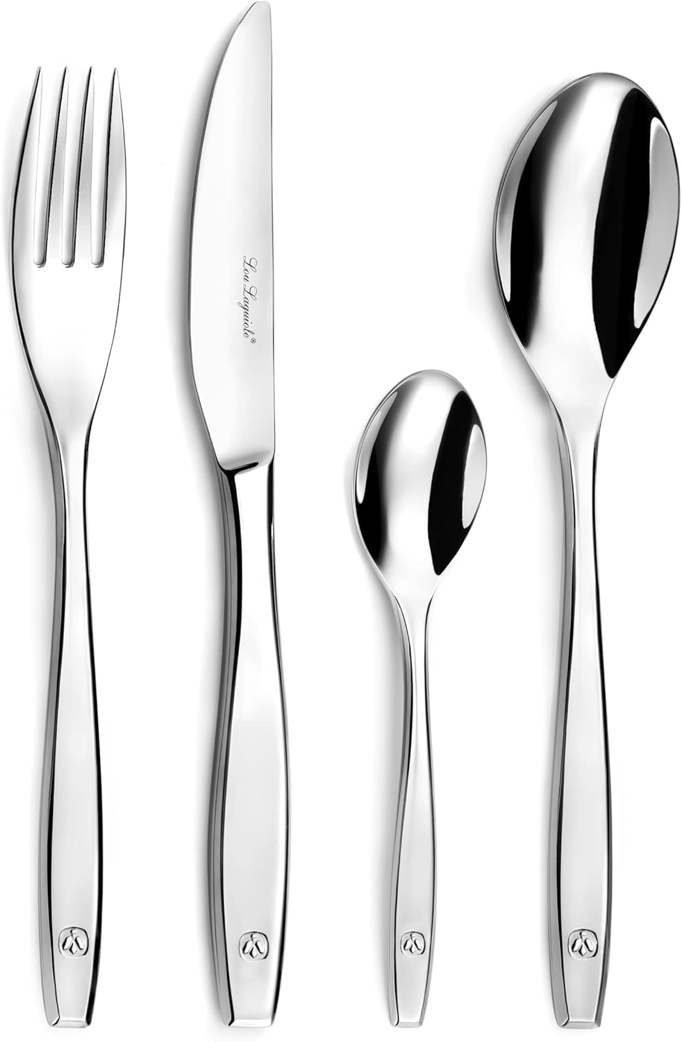 Ménagère 24 couverts de table pour 6 personnes - Figure - Acier inoxydable 18/0, Finition Miroir Miroir Ménagère 24 pièces