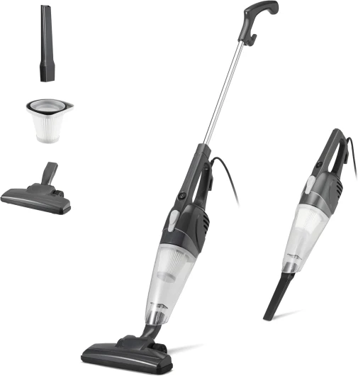 Aspirateur balai, appareil 2 en 1 avec câble, moteur ECO, filtre HEPA, léger, Noir