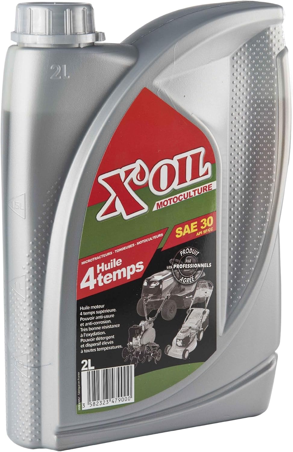 X'OIL - Huile 4T - SAE 30 API SJ/CD JASO MA - 2 Litres (L'emballage de l'article peut varier), Marron SAE30 - 2 L