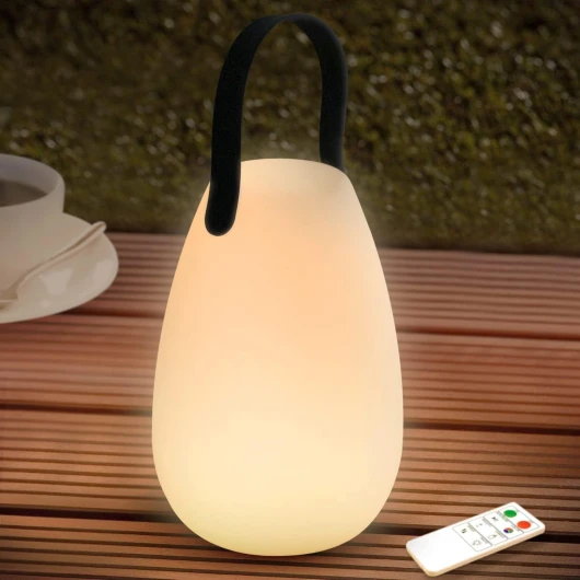 FUYO Lampe de Table Extérieure Rechargeable LED 8 Couleurs Dimmable Lampe de Table Sans Fil avec Télécommande, 4 Niveaux d'intensité Variable, IP44 étanche pour Chambre Jardin Patio Rgb Color Lampe A