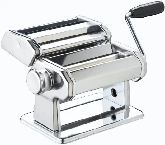 Machine À Pâtes World Of Flavours, Machine À Pâtes Manuelle Avec 9 Épaisseurs Réglables, Double Coupeur Italien De Luxe, Acier Inoxydable Simple