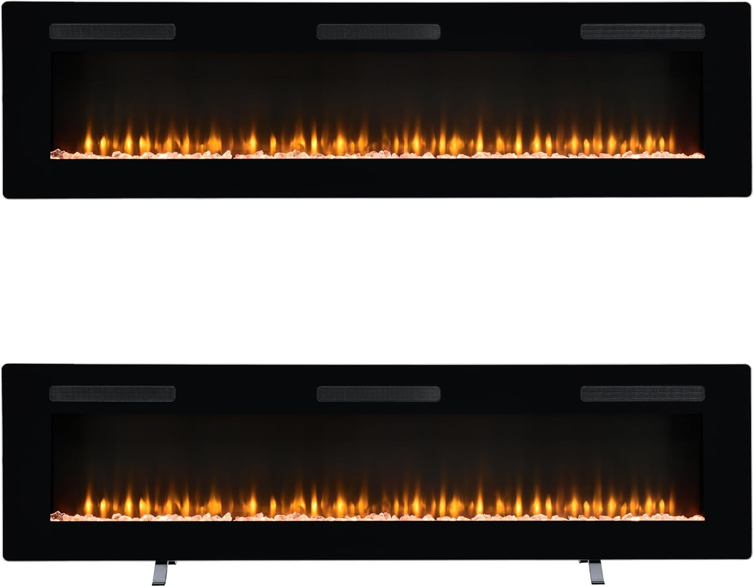 Cheminée électrique Sierra 72" / 183 cm – Cheminée décorative avec Chauffage et Faux feu – Effet de Flamme LED réaliste – À Poser, encastrer ou Suspendre – Commande Via Application – 182,9 cm