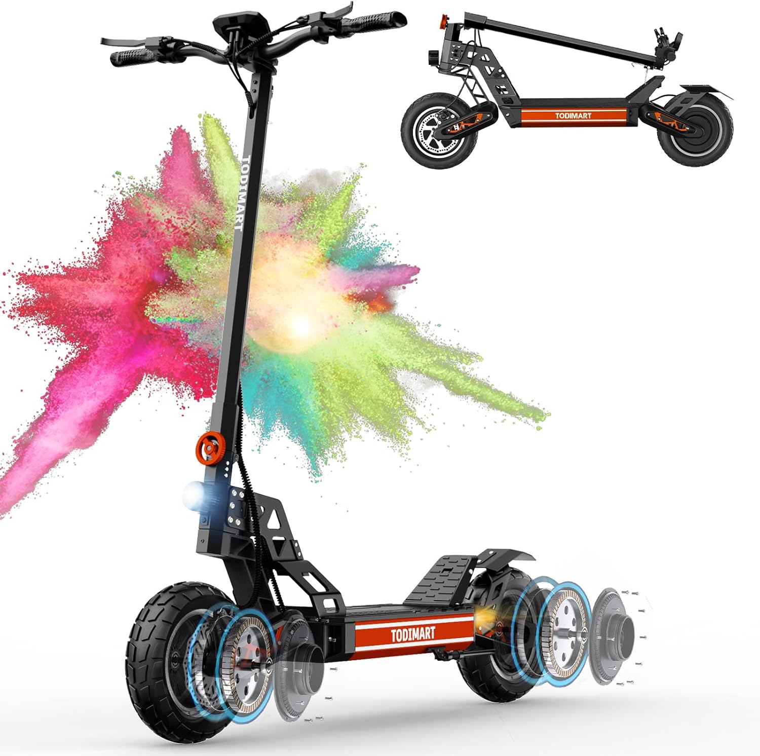 Trottinette Electrique Adulte Puissante G2/S9/S13 Autonomie 50-90KM Batterie 48V 10.4Ah/20.8Ah Moteur 500W/1000W/2000W Trotinette Electrique Adulte Tout-Terrain Scooter Electrique Adulte S13-2000W 48V20.8Ah