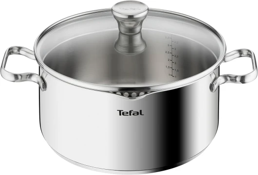 Faitout 24 cm, Induction, Acier inoxydable 18/10, Garantie 10 ans, Couvercle filtrant en verre, Base 3 couches, Duetto A7054663