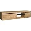 Meuble TV Modèle Naturale - Couleur Chêne/Noir - Salon-séjour - Support Télévision avec étagères et placards de Rangement - 160 x 40 x 41 cm(Naturale 160)