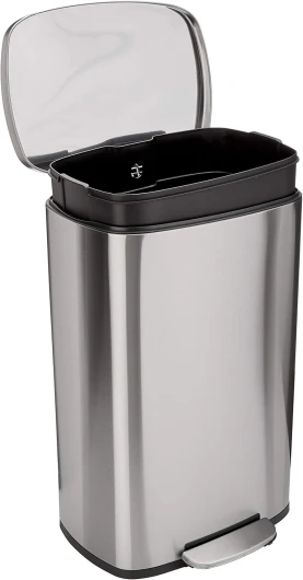 Poubelle rectangulaire à fermeture douce, 50 l (13.2 Gallons), nickel satiné 50L