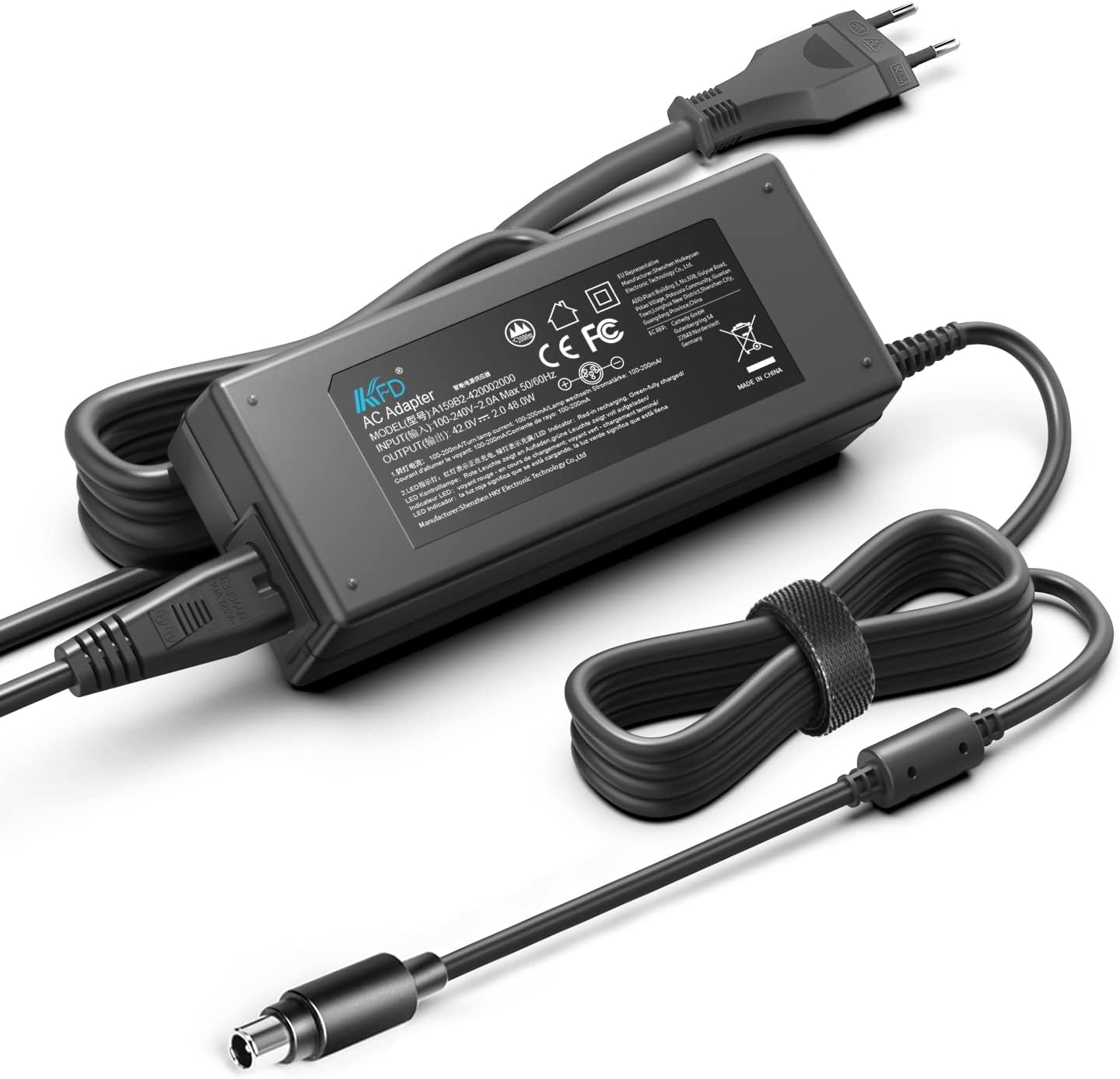 42V 2A Batterie Scooter Electrique Chargeur pour Xiaomi Pro 2 M365 1S 36V Ninebot by Segway ES1 ES2 E22 E25 Xiaomi Lite MI 3 Mijia Chargeur de Trottinette Adaptateur Chargeur Vélo 2A 1.7A DC 42V