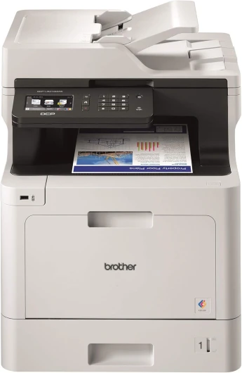DCP-L8410CDW Imprimante Multifonction 3 en 1 Laser - Professionnel - Economique - Couleur - Compact mais Puissant - Récompensé par Bli - A4, NOIR Impression, Copie, Scan