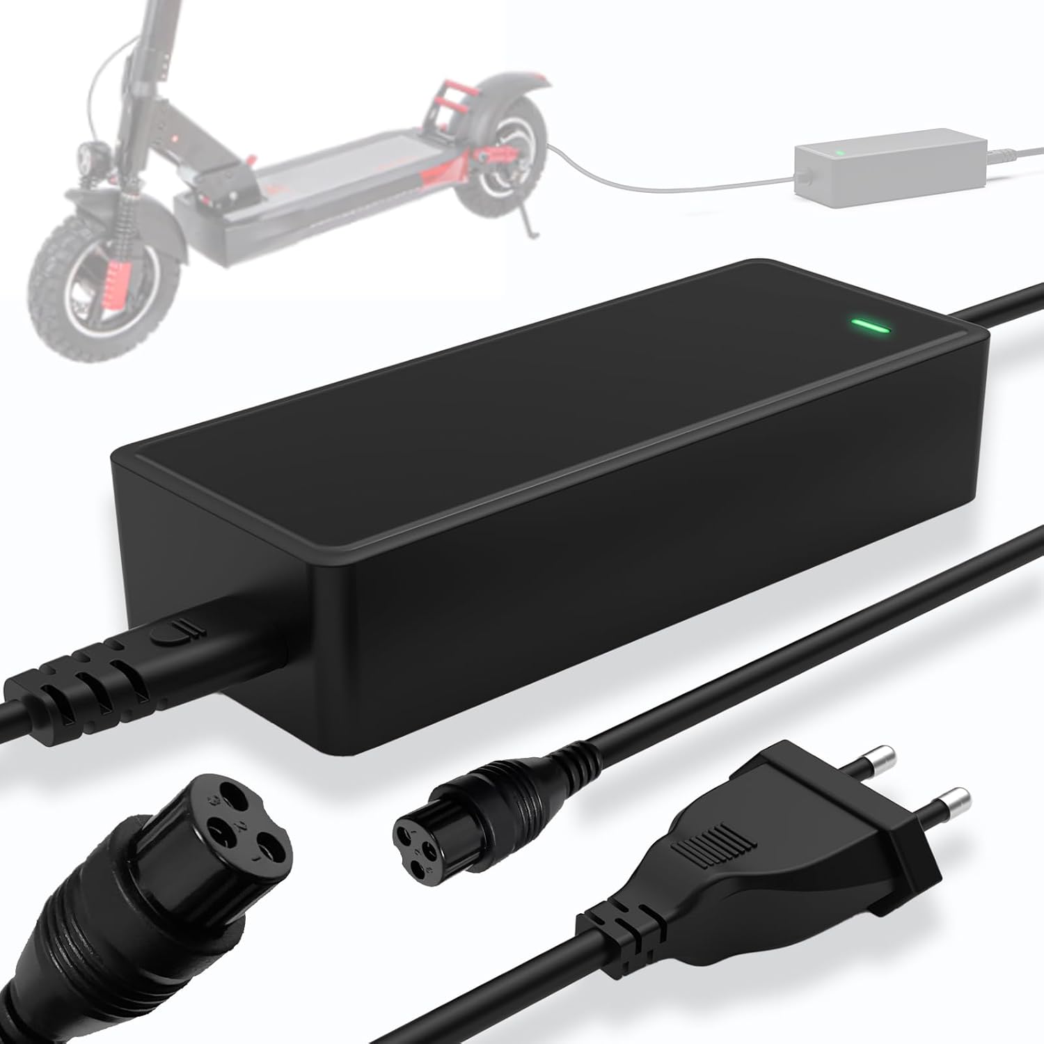 54.6V 2A Chargeur Trotinette Electrique pour Kugoo M4 / M4 Pro, Hitway h5/h5 Pro, UrbanGlide E-Cross Pro, JOYOR S5/F5S+/G5/GS5/X5S/Y5S, DC Charge Rapide pour 48V Batterie Scooter Electrique