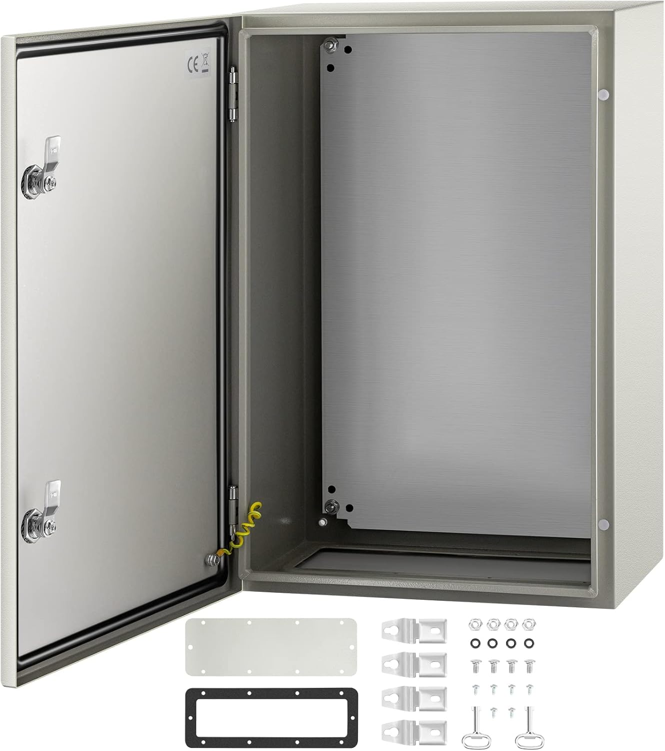 Boîtier en acier au carbone NEMA, 60x40x25 cm, coffret armoire électrique NEMA 4X, IP66 étanche et anti-poussière, boîte de jonction électrique extérieure intérieure, avec plaque de montage