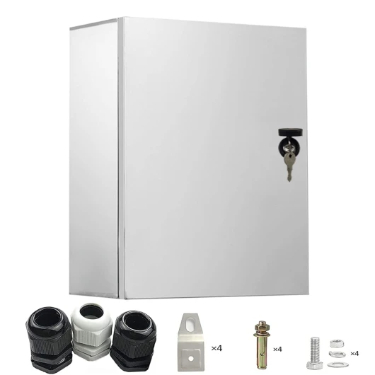 GTYORUS Armoire électrique en Acier Inoxydable,40 x 30 x 16 cm Boîte de Raccordement, Plaque de Montage Isolante Intégrée, étanche Mmonté au mur Distributeur électrique 40*30*16CM Intérieur 304
