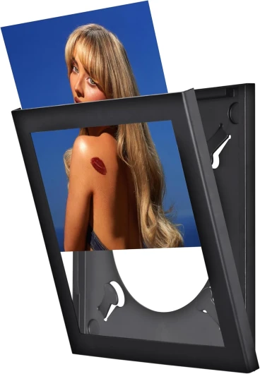 Easy Change Frame Show & Listen Cadre pour Vinyle avec Ouverture Frontale, Acrylique, Noir, 38 x 38 x 3 cm Noir Modèle simple Classique