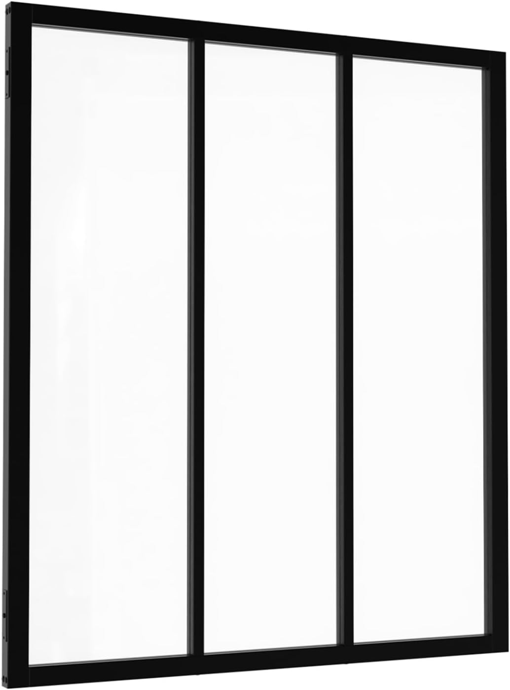 Verrière Atelier 3 vitrages L - 93 x H.108 cm en métal Noir et Verre trempé