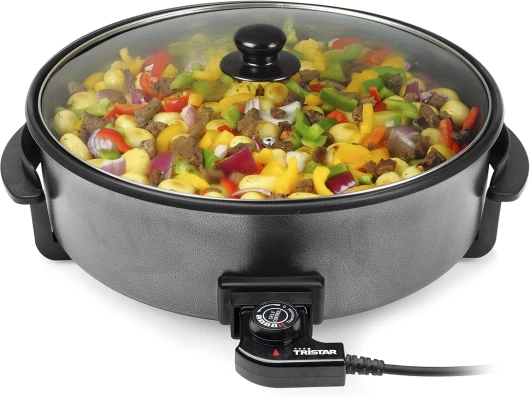 Poêle multifonctionnelle - 7,5 l, 40 cm de diamètre, thermostat réglable, revêtement antiadhésif, 1500 watts, PZ-9145 -- longueur de câble 1 m Sauteuse électrique 7,5 L