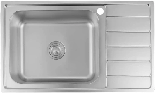 Omeere 86x50cm évier inox 304 18/8 0,8mm, évier en acier inoxydable 1 Bac, Évier de cuisine 1Bac,Brossé Rectangle