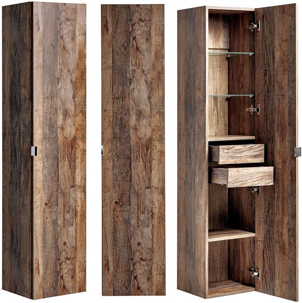 Lomadox Meuble de salle de bain avec 2 portes en chêne vintage 35/160/33 cm