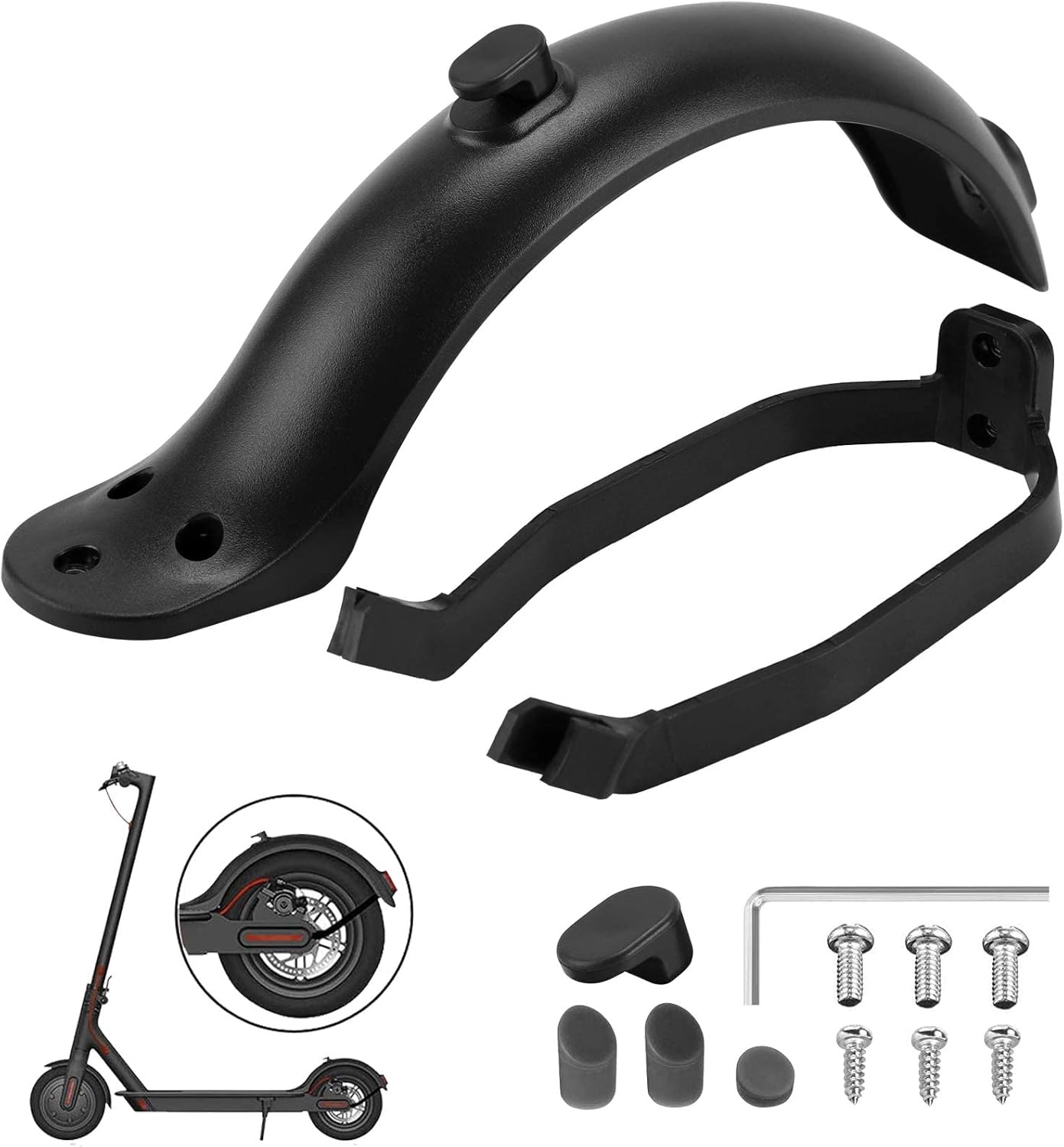 Garde Boue Arrière pour Trottinette Electrique Xiaomi M365/M365 Pro,avec Support de Garde-Boue arrière,Outils et Visserie, Accessoire de Remplacement de Scooter électrique Xiaomi Noir