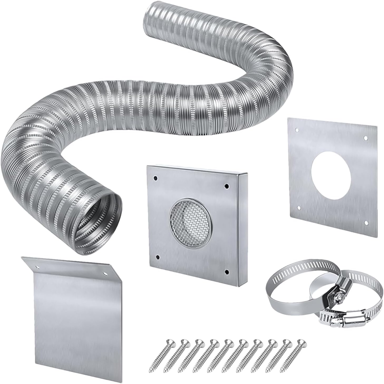 Kits d'aspiration pour poêles à granulés - Pièces détachées pour chauffage d'ambiance, accessoires pour cheminées et poêles - Tuyau d'aération flexible en aluminium, kit d'entrée d'air, design d'aérat