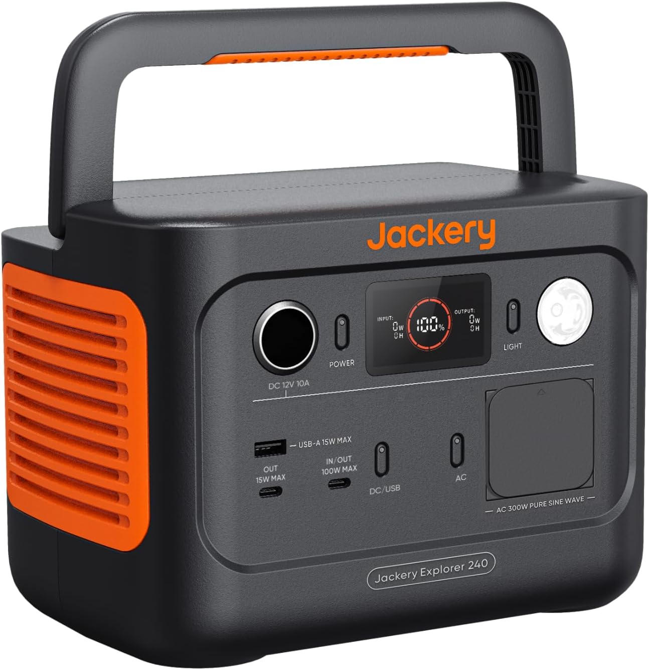 Station Électrique Portable Jackery Explorer 240 V2, 256Wh Batterie LiFeP04, 300W CA/100W USB-C Sortie, Charge Complète Rapide 1H via APP, Générateur Solaire pour Plein Air,Camping,Urgence E240V2