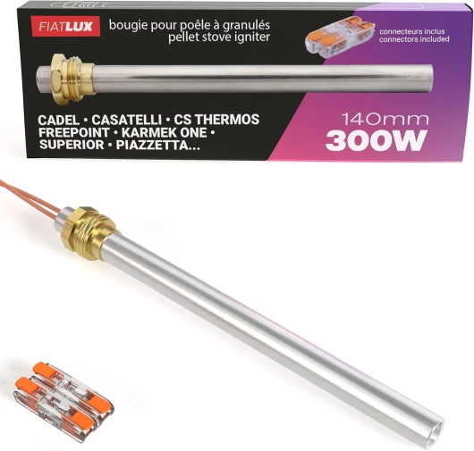 Bougie de poêle à granulés 300W - 140mm - diamètre 9,9mm