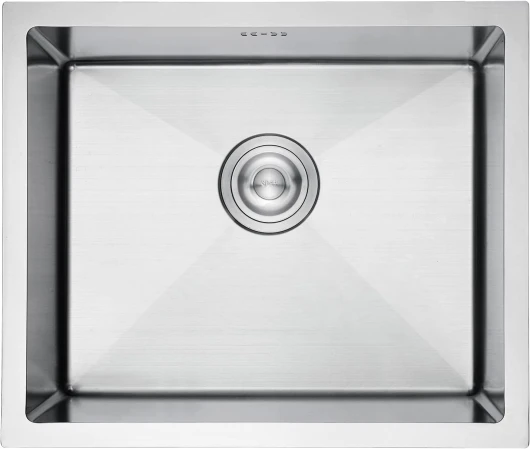 M85043, Evier Cuisine 1 Bac 50 x 43 cm, Evier Inox avec Filtre de Vidange, Evier sous Plan ou Evier à Poser, Argent