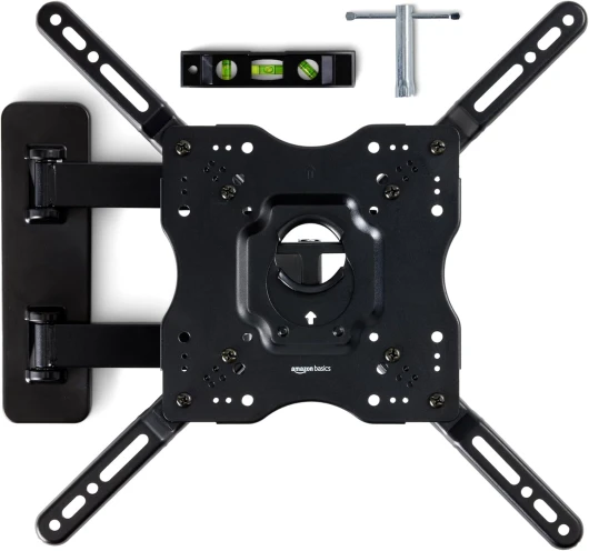 Support mural pivotant et inclinable pour TV, moniteur plat et incurvé de 66-140 cm jusqu'à 36 kg/max - VESA 400 x 400 mm, Noir Noir 66-140 cm