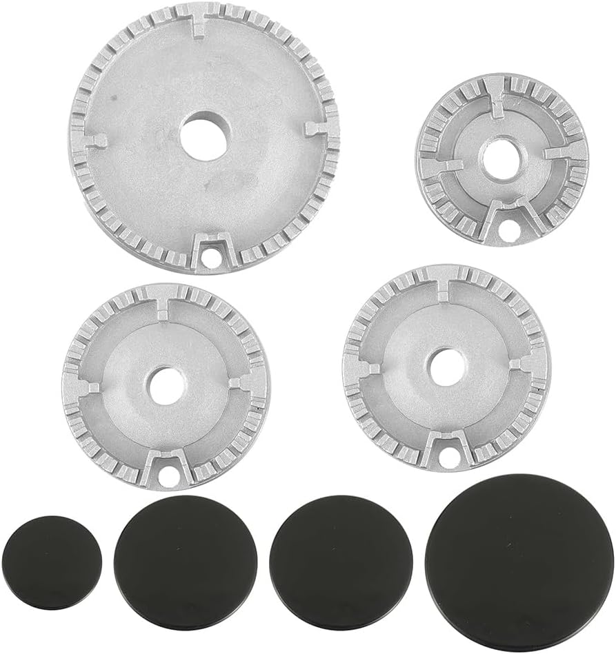 IMCCZONY Ensemble 8 Chapeaux Cuisinière à Gaz pour Four, Plaque Cuisson à Gaz, Couronne Brûleur, Capuchon Flamme, Kit Remplacement, Convient à la Plupart des Têtes Brûleurs Cuisinière à Gaz
