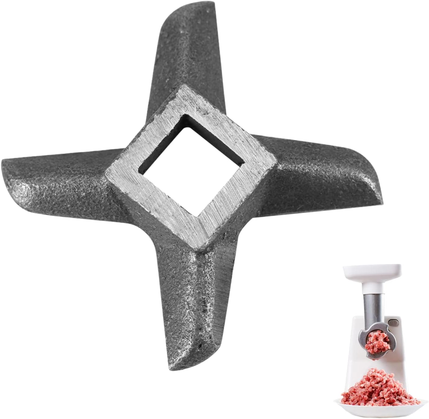 Couteau pour Hachoir à Viande Professionnel en Acier Inoxydable, Remplacement de Lames de Hachoir de Broyeur de Viande en Forme de Croix, Cuisine Accessoires de Rechange (#8)