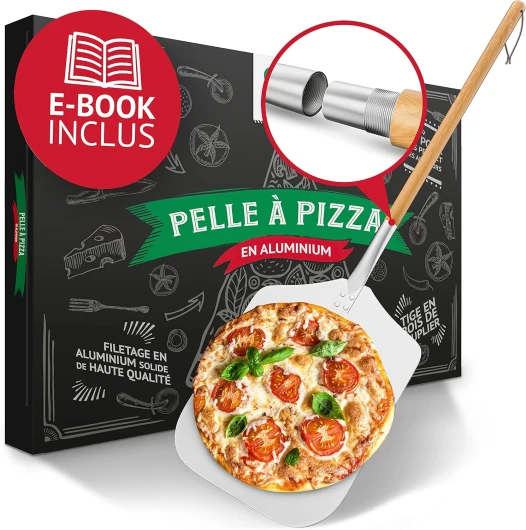 Pizza Divertimento® Pelle à pizza [83 cm] Aluminium inoxydable - Filetage pratique et solide - bords arrondis
