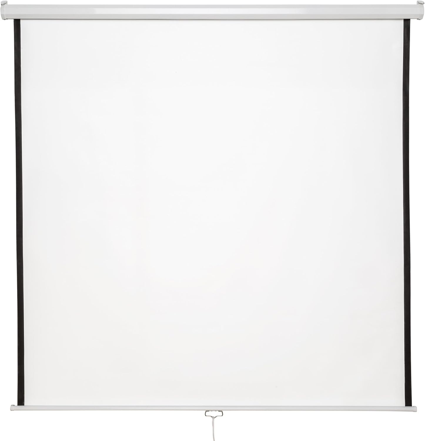 ® Écran de Projection Toile projecteur Home Cinema pour videoprojecteur en HD TV 16:9 4:3 Ecran Projection Enroulable pour soirée DVD Film, Sport Maison Bureau Voyage 152 x 152 cm