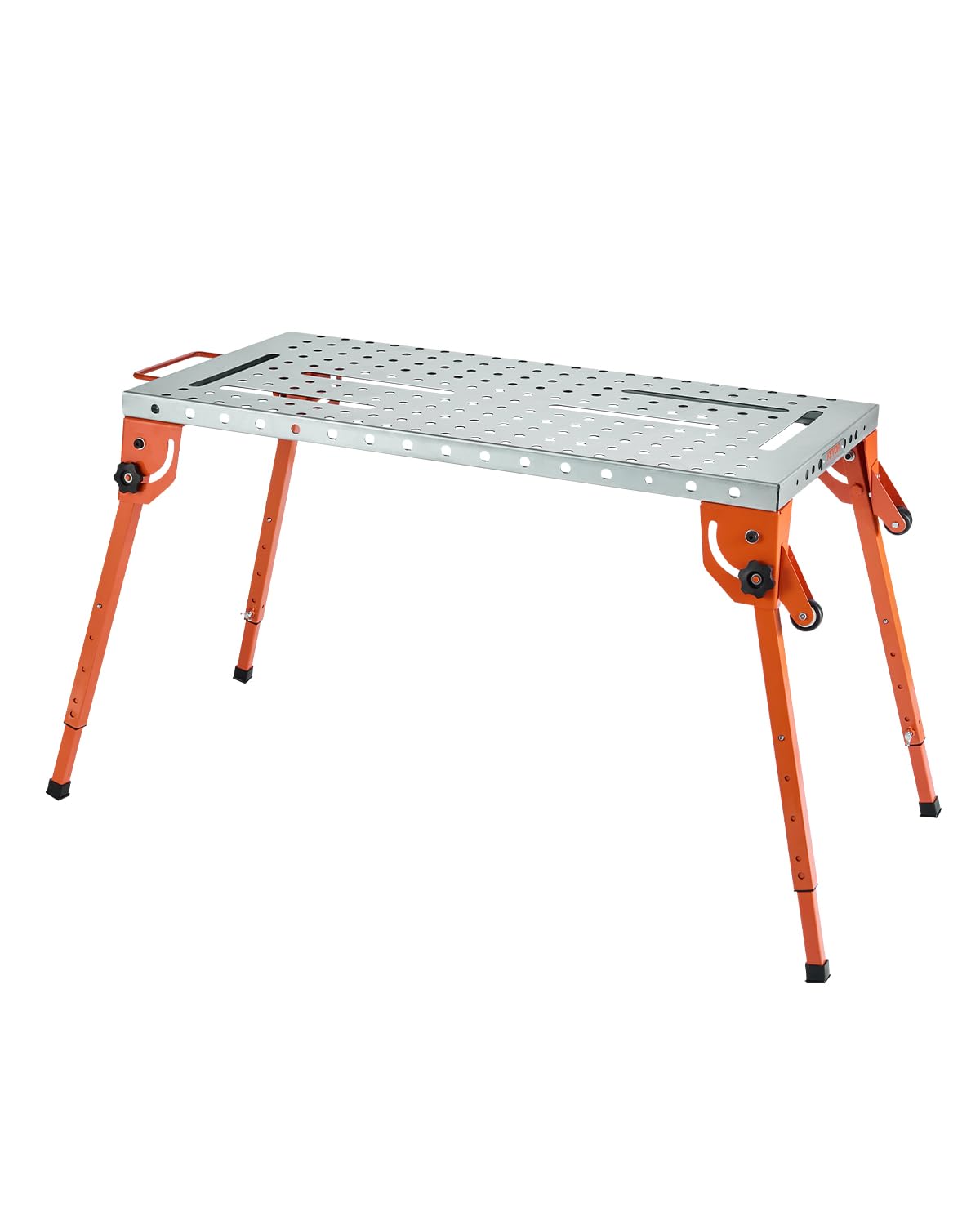 Table de Soudure Pliable 533x1118 mm Établi de Soudage Hauteur Réglable 4 Niveaux Capacité de Charge 226 kg en Acier au Carbone Emplacements d'Outils, Trous de Fixation, pour Réparation Soudage