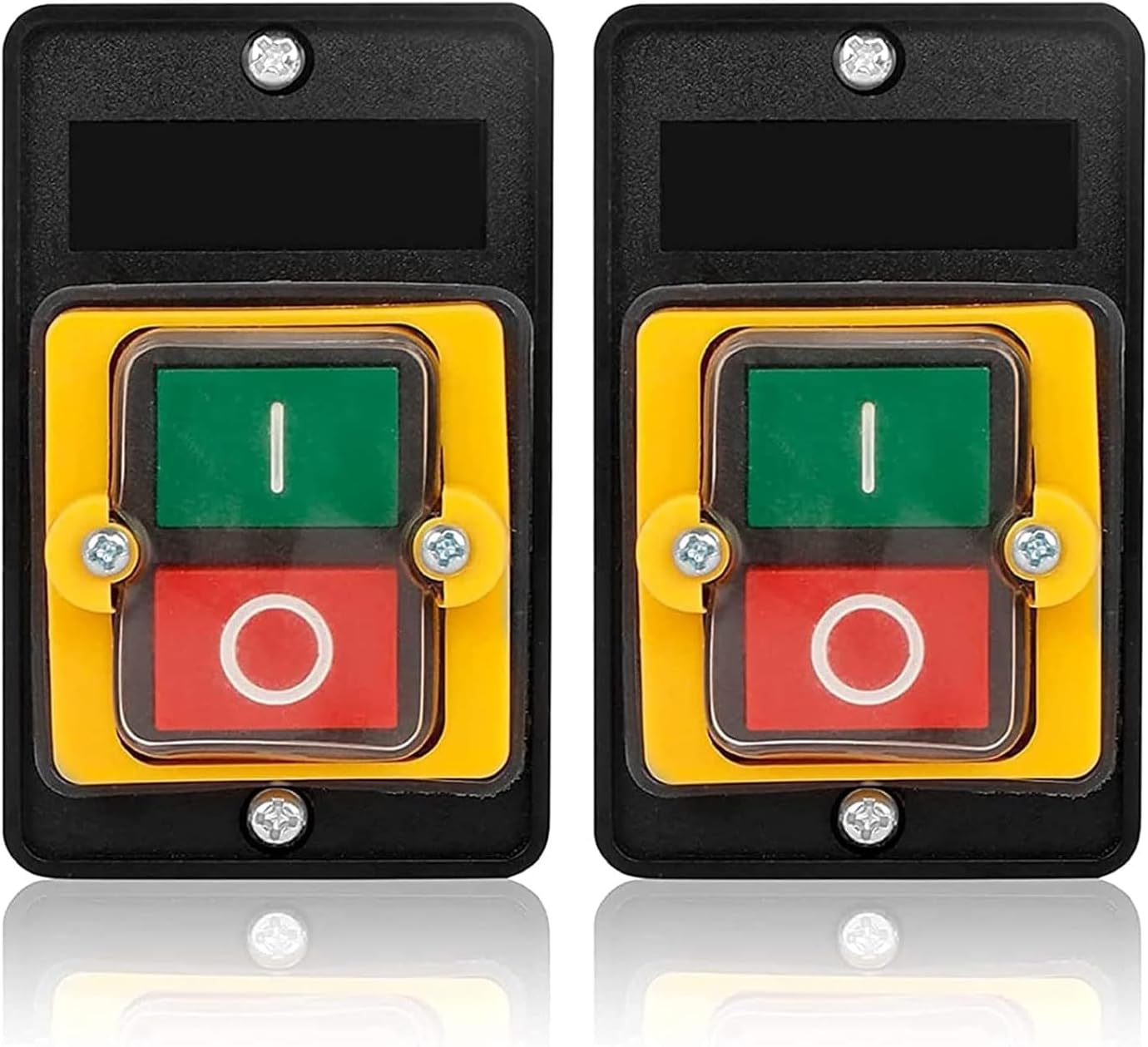 Bouton Poussoir 220V Binghe 2 pièces Bouton-Poussoir AC220V / 380V 10A Bouton-Poussoir Imperméable Bouton Poussoir on/Off Utilisé pour Machines Textiles d'Équipement Mécanique