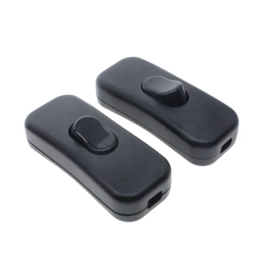 2 Pièces Interrupteur Lampe de Chevet,Interrupteurs à Bascule Bi-Polaires 2A 250V,Interrupteur 2A Bipolaire Noir,Interrupteur Bipolaire pour Lampe Inline 2 Ligne,pour Lampes de Bureau et de Chevet