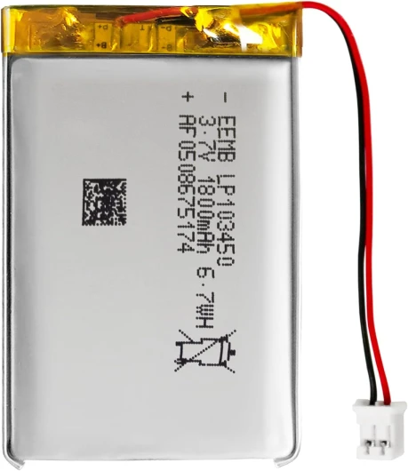 Batterie Lithium polymère 3,7v 1800mAh 103450 Batterie Rechargeable lipo avec connecteur JST avec VXI Blue Parrott - vérifier la polarité de l'équipement et du connecteur Avant l'achat LP103450(1800mAh)