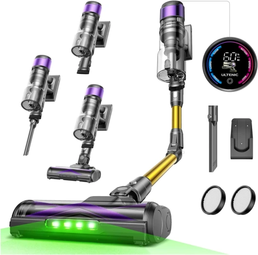U20 Aspirateur Balai sans Fil, 55kPa/60min Aspirateur sans Fil, Technologie GreenEye, Tube Pliable, Brosse de Sol TangleTame, Puissant pour Poils Animaux, Sol Dur et Voiture