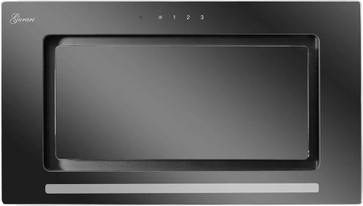 GURARI hotte de plafond GCH E 217 52 BL Prime incl - tuyau d'évacuation, hotte aspirante 52 cm, en noir, verre noir, 1000m³/h, 3 niveaux, hotte aspirante, air extrait/air évacué