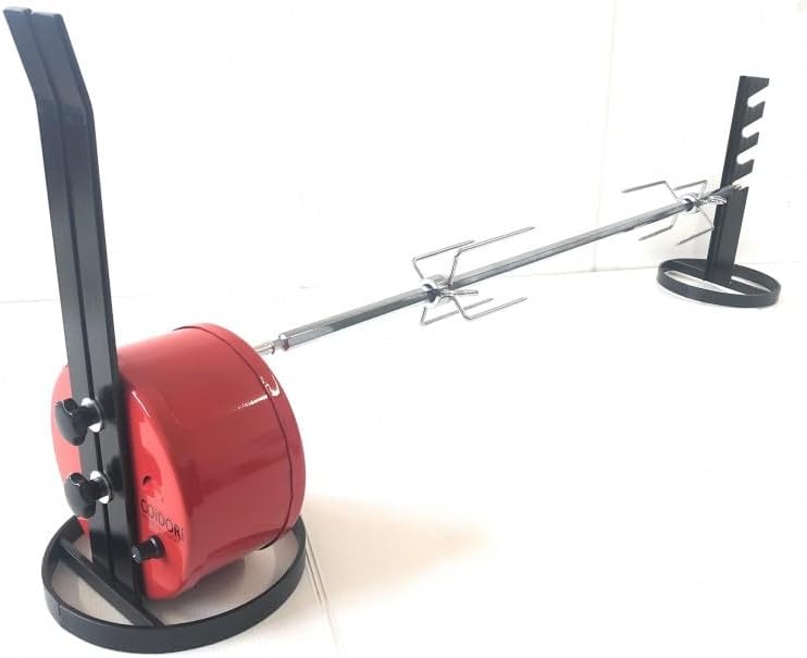 Tournebroche électrique USB - Alimentation par prise courant, banque de puissance - broches longeur 95cm - 2 fourchettes de serrage de la viande PRISE USB NON FOURNIE AVEC BROCHE INOX