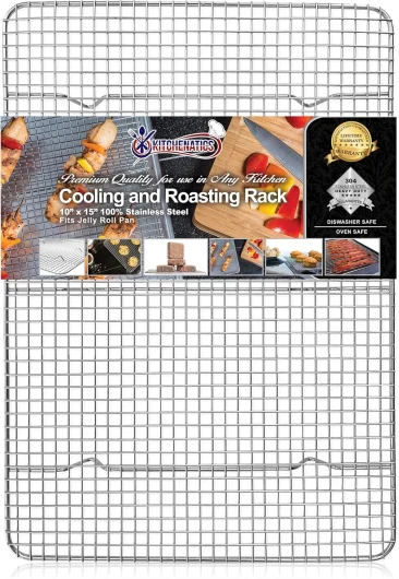 Volette de Refroidissement et Cuisson en Acier Inoxydable – Idéal pour Pâtisserie et Cuisson au Four - Grille en Fil d’Acier Épais et Robuste Résistant à la Rouille (25,4 x 38,1 CM)