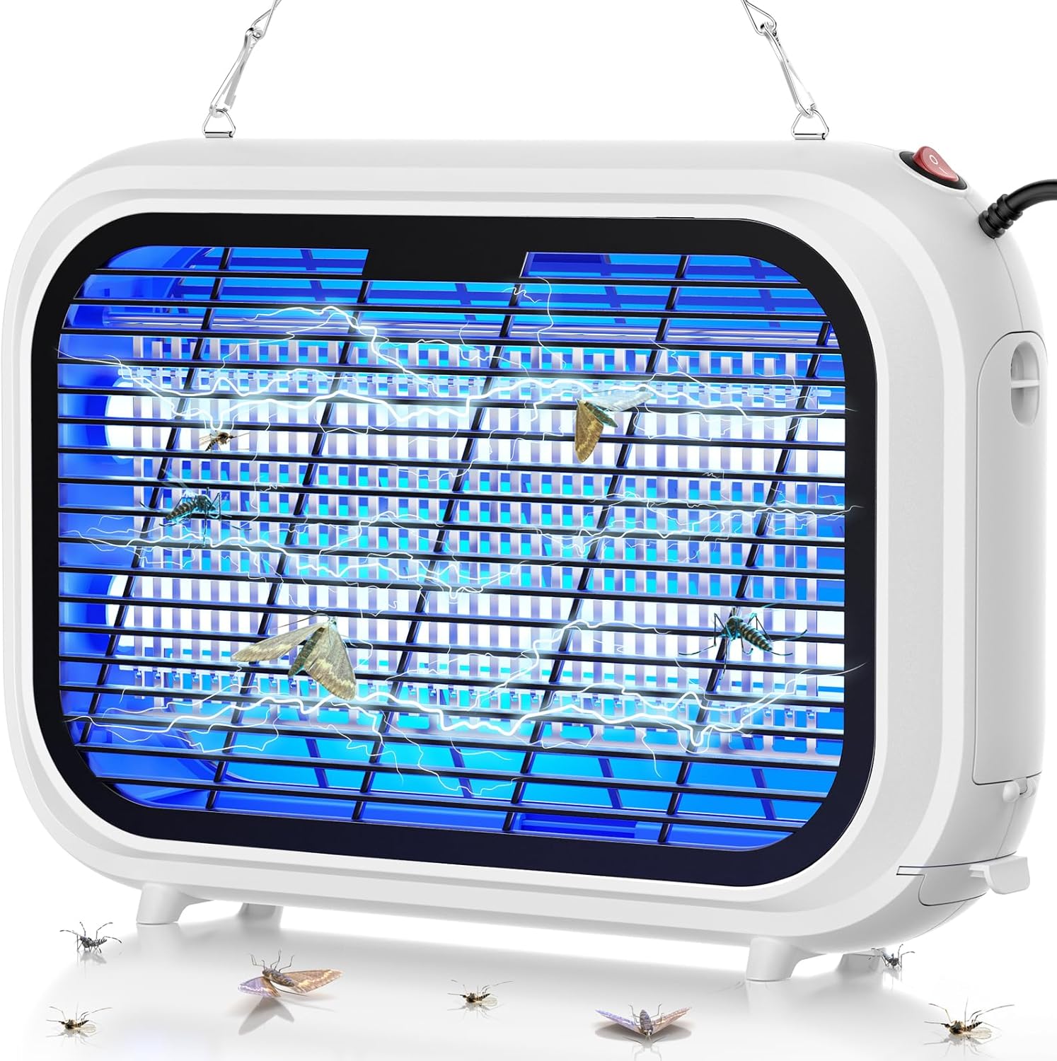 Seseno Lampe Anti Moustique, 2500V 20W Electrique Anti Moustique Intérieur, Iège à Moustiques Intérieur avec Éclairage LED Lampe UV pour Maison Cuisine Bureau, Efficace Portée 80m²