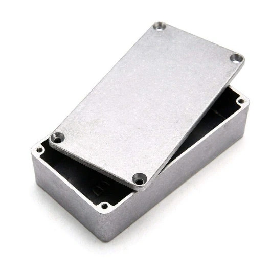 Boîtier de projet électronique Etanche IP54 Antipoussière à pédale en Aluminium Diecast Moulé Sous Pression pour Alimentation Externe, Argent 1590 G 100 (L) x 50 (L) x 26 (H) mm 100*50*26