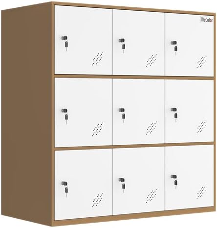 4.6.9 Portes Armoire de Bureau en métal employés utilisant de Petits casiers Chambre Cube casier, Salon et casier Scolaire, casier à la Maison Armoire de Rangement pour Enfants (White,9D) Blanc 9D